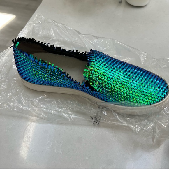 New Loeffler Randall Leather iridescent woven sneakers size 9 - Picture 7 of 9